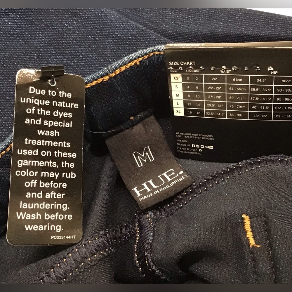 HUE Leggings - Dark Denim NWT - Size M - Picture 2 of 4